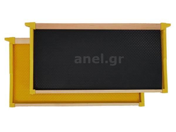 Κηρήθρα Πλαστική ANEL PS Εμβρυοθαλάμου 420*212mm Langstroth Ακέρωτη Ενσωματωμένη σε Πλαίσιο Ξύλινο με Ορθοστάτες Πλαστικούς