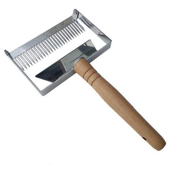 Picture of Uncapping Fork-Scraper with Wooden Handle SMALL
